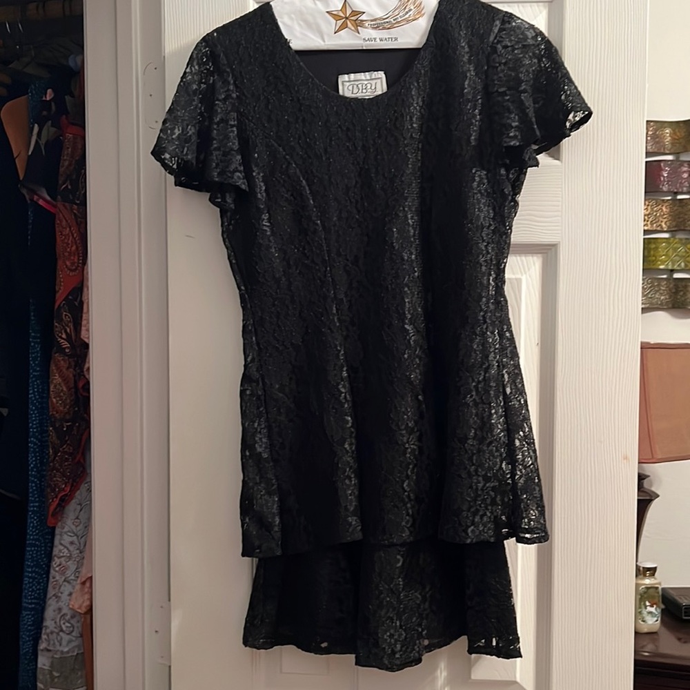 DBY black lace size medium evening dress.